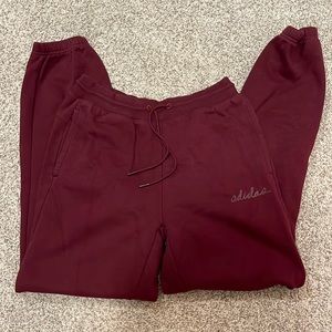 Burgundy Adidas Sweat Pants